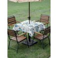 thumbnail image 3 of Outdoor Tablecloth with Umbrella Hole and Zipper, Green Blue Pumpkins Fall Square Table Cloth 60x60 Inch Waterproof Tablecloth, Autumn Botanical Thanksgiving Picnic Table Cover for Patio Camping, 3 of 7