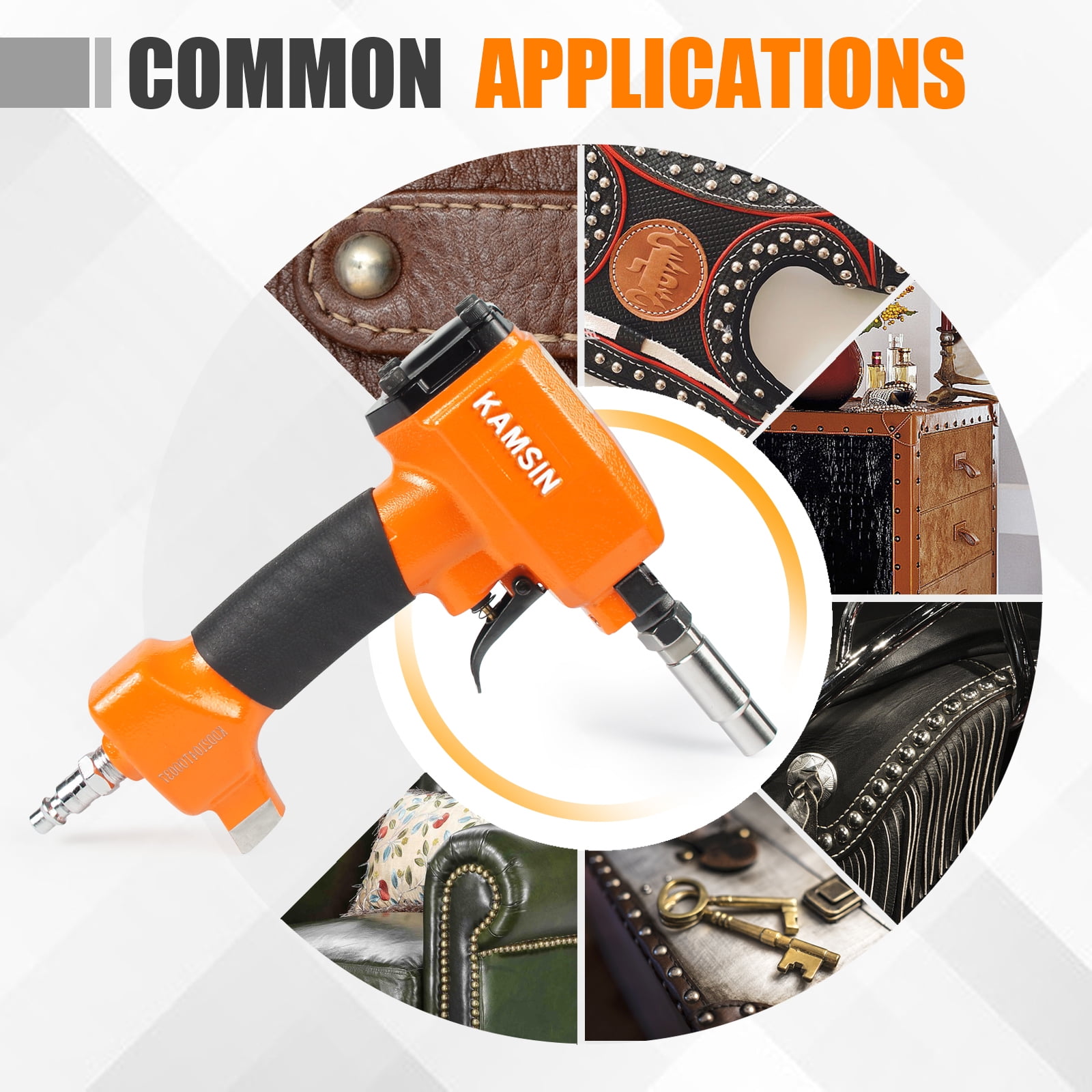 KAMSIN K1170 Pneumatic Decorative Nailer, Air Finish  Gun for Thumbtack Furniture Tacks
