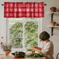 thumbnail image 6 of Red Plaid Rod Pocket Curtain Valance, Modern Art Checkered Farmhouse Farmhouse Window Valance for Living Room, Bedroom, Kitchen 42"W x 12"L, 6 of 9
