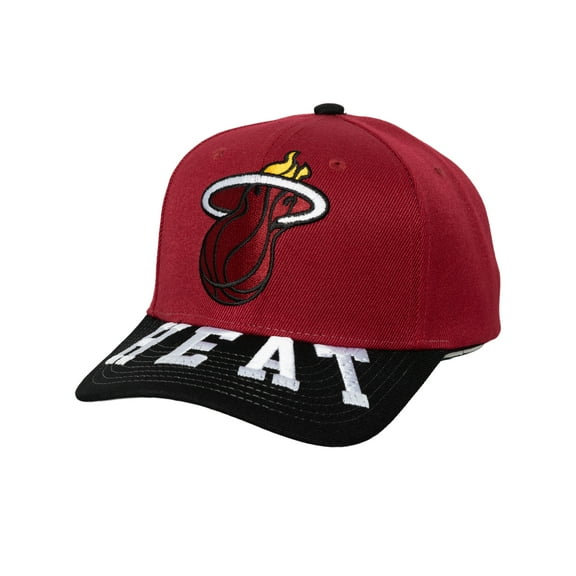 Men's Mitchell & Ness Red/Black Miami Heat Underarch Two-Tone Pro Crown Snapback Hat