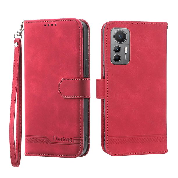 Funda romántica para Xiaomi 12, 12x y 12s con cordón, orificio para altavoz, ranuras para tarjetas, función billetera, función atril y protección contra caídas.
