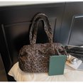 thumbnail image 5 of KKLDOGS Leopard Print Canvas Duffle Bag, Large Capacity Casual Weekender Shoulder Handbag for Travel & Daily Use, 5 of 6