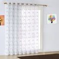 thumbnail image 5 of WARM HOME DESIGNS 1 Sheer White Faux-Linen Sliding Door Curtain Panel with Stitched Charcoal Leaf Embroidery. M Charcoal Patio 84, 5 of 5