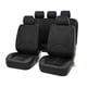 thumbnail image 1 of Luzkey Fundas de asiento de coche de piel sintética, lavables, fundas para asientos delanteros y traseros, protector impermeable clásico para vehículos, SUV, accesorios para coche, color negro, 1 of 7