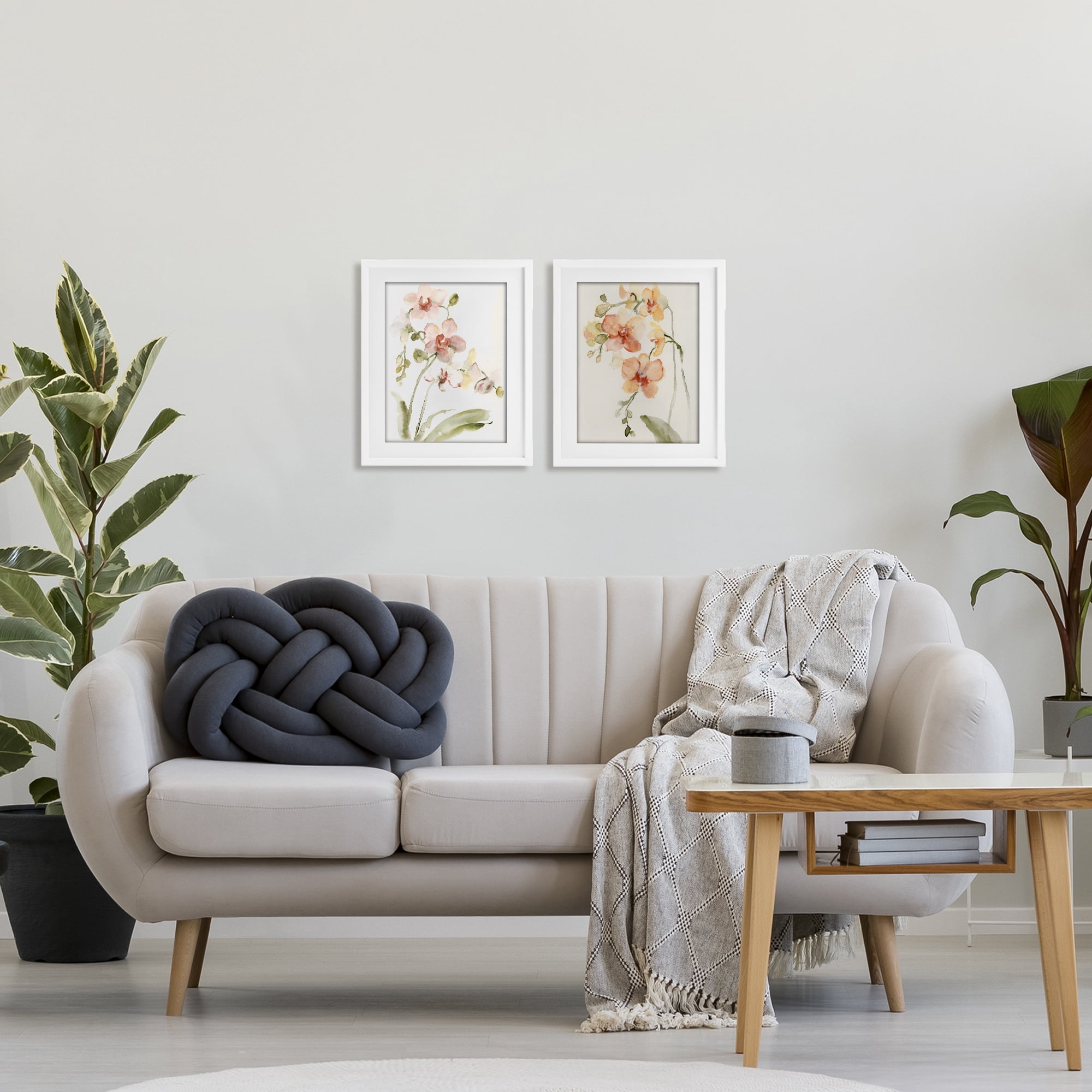 Stupell Industries Delicate Orchids in Bloom 2 Piece White Framed Print Under Glass Set, design by Victoria Barnes
