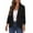 Black, variant on ZVNAΖH Women's Ruched 3/4 Sleeve Blazers One Button Slim Fit Blazer Lightweight Office Work Suit Jacket