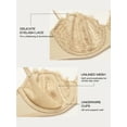 thumbnail image 7 of Deyllo Women's Push up Lace Sexy Bras Plus Size Unpadded Unlined 1/2 Half Cup Underwire Support Embroidery Balconette Bra,Nude 40C, 7 of 7