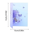 thumbnail image 2 of Color Printing Cherry Flower Three Greeting Card Hollow Paper Carving Purple Cherry Flower Blessing Greeting Card Blank Floral Note Cards Small Holiday Cards 2x2 Large Holiday Stationary Paper And, 2 of 4