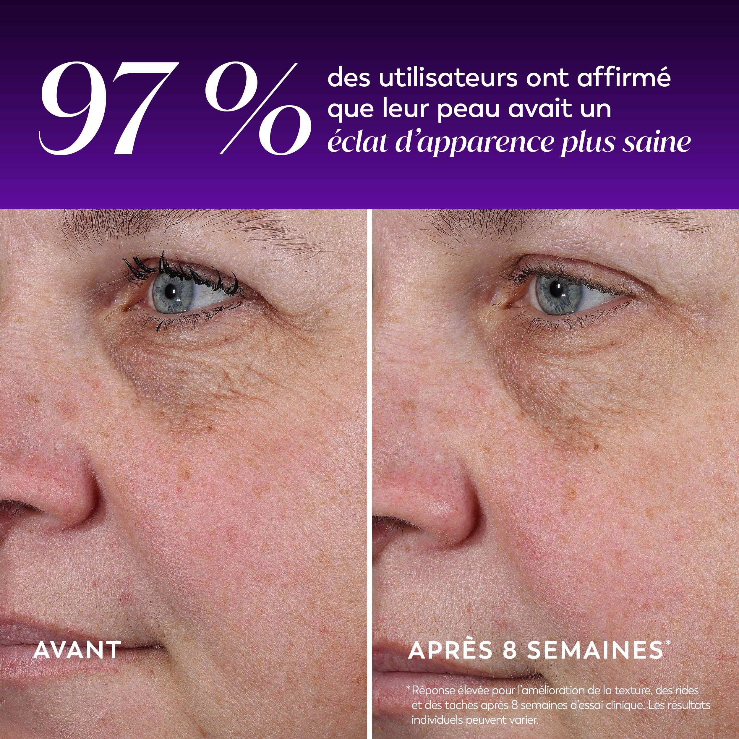 Soin exfoliant de nuit Olay Regenerist avec acide glycolique, soin ravivant et exfoliant, AHA, restructurant, texture lisse, illumine le teint, sérum de nuit léger pour un teint radieux