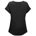 thumbnail image 2 of KOGMO Womens Short Sleeve V Neck Solid Woven Top Tee (S-3X), 2 of 6