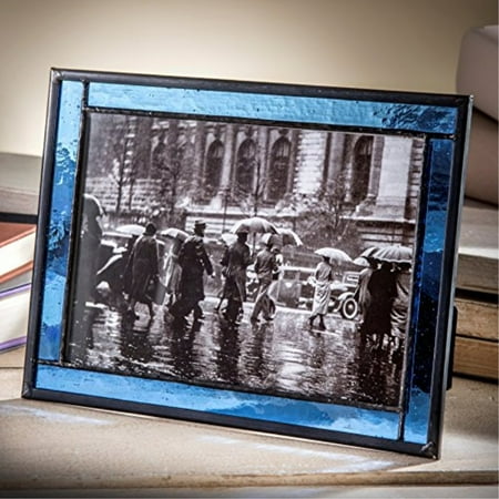 Cute Pic Frames J Devlin Pic 324-57HV Blue Stained Glass 5x7 Picture Frame Home Decor Photo Frame Keepsake Gift ()