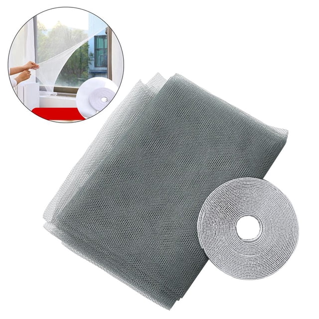 Cortina de malla de mosquitera perfecl pantalla de ventana Gris 3x5m
