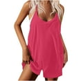 thumbnail image 1 of Timegard Jumpsuit for Women Summer Sleeveless Scoop Neck Adjustable Strap Casual Short Rompers with Pockets, 1 of 7