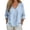 Blue, variant on Tanghaowl Womens Tops Casual, Women Casual Blouse with Lace Collar Relaxed Fit Three Quarter Sleeve Top for Everyday Wear in Spring/Summer Blue S