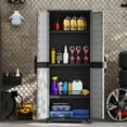 thumbnail image 2 of Costway Plastic Storage Cabinet 68" H Vertical Storage Shelving Unit for Office Grey, 2 of 8
