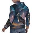 thumbnail image 6 of Lsque Night Sky Wolf Pattern Casual Men's Hoodie,Hooded Sweatshirt with Kangaroo Pocket,Pullover Hoodie-Medium, 6 of 7
