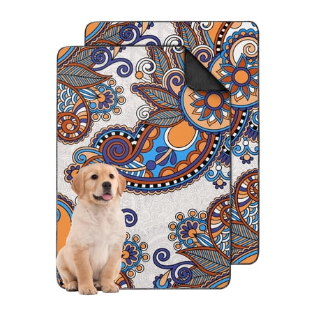 Paisley Pattern Washable Dog Potty Pads 24 x35 Reusable Non-Slip Mat for Puppy Training Indoors on Tile Wood Laminate.