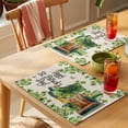 thumbnail image 4 of St. Patrick's Day Placemats Set of 12 Lucky Shamrocks Boots Green Leaves Retro Place Mats Indoor Wipeable Table Mats Washable Dining Table Placemats for Kitchen Holiday Party Home Decor 13x19 Inch, 4 of 9