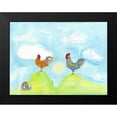 thumbnail image 2 of Blixt, Ingrid 18x15 Black Modern Framed Museum Art Print Titled - Hilltop Roosters, 2 of 5
