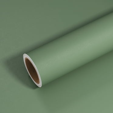 VEELIKE Vintage Green Wallpaper Self Adhesive Olive Green Contact Paper for Cabinets 15.7''x354" Green Peel and Stick Wallpaper for Bedroom Bathroom Removable Vinyl Wallpaper for Walls Countertop