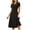Black, variant on XUNKUSGA Womens Summer Dresses Classic Polka Dot V-Neck Short Sleeve Women's Dresses Fashion Slim Fit Button Down A Line Dresses for Women Floral Print Knee-Length Dress S-2XL Black