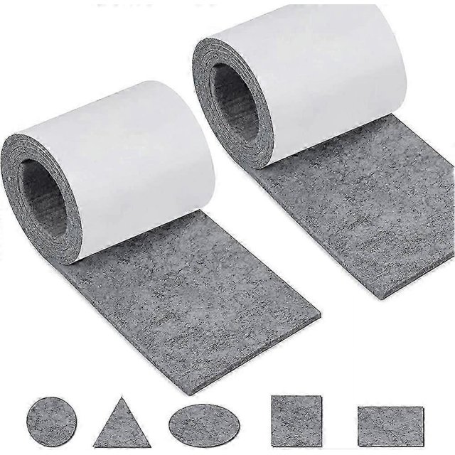 rollos de deslizadores de fieltro autoadhesivos. Tiras de fieltro gris autoadhesivas (100 cm x 10 cm x 10 cm)
