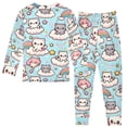 thumbnail image 2 of Dailycode Cotton Pajama Set Snug Fit Long Sleeve Top and Pants for 18M-8Y Cute Cats with Cloud, 2 of 7