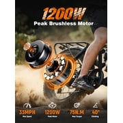 ESKUTE M300F Full Suspension Electric Bike, 20 Fat Tire Ebike, 48V 20.8Ah Removable Battery, 1200W Peak Motor, 7-Speed, Up to 80 Miles, Black, UL2849
