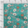 thumbnail image 1 of oneOone Cotton Poplin Twill Turquoise Blue Fabric Leaves & Floral Fabric For Sewing Printed Craft Fabric By The Yard 56 Inch Wide, 1 of 4