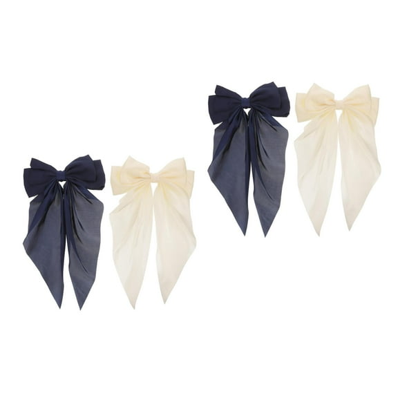 MLINS 4 pcs  Large Bow Hair Clips Big Bow Clips Ribbon Tail Barrettes Bowknot Barrettes
