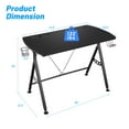 thumbnail image 4 of Topbuy Gaming Desk Y-Shaped Computer Table w/Cup Holder & Phone Slot for Home Office Black, 4 of 7