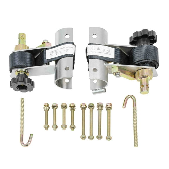 1-1/2" x 7' Ladder Rack Ratchet Tie-Down Straps (Pair) Round Tube Mount, 304 Stainless Steel