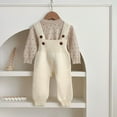 thumbnail image 2 of OSOLU Toddler Knit Jumpsuit Onesie Overalls Baby Girl Spaghetti Sweater Jumpsuit Onesie Romper Pants Fall Winter Outfits Soft Dailywear, 0-3 Months, 2 of 7