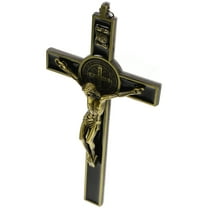 HOMEMAXS Golden Vintage Wall Cross for Home Decor Zinc Alloy Jesus Cross Sculpture Versatile Decoration 12.5 inch