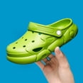 thumbnail image 4 of Boys Girls Garden Glogs Slide Sandals Kids Summer Water Shoes Slip On Clogs Indoor Outdoor Children Beach Pool Shoes(10-10.5 Years,Green), 4 of 5