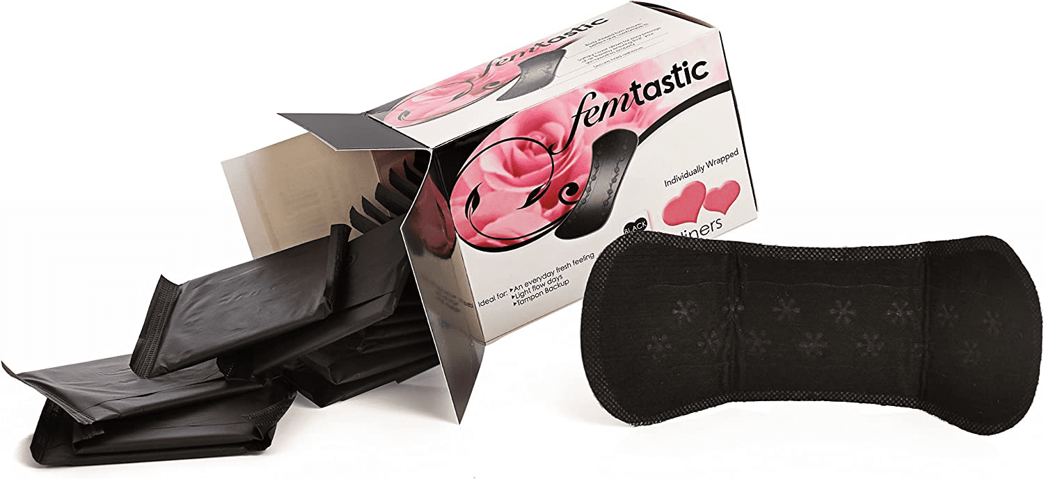 Femtastic Individually Wrapped Black Panty Liners (14 Count)