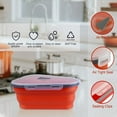 thumbnail image 4 of Reusable expandable pizza storage container with 5 microwaveable heating trays, adjustable silicone pizza box, space saving and leftover pizza slice container, microwave and dishwasher safe., 4 of 6