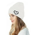 thumbnail image 2 of Audhol Thermal Women Beanie Unisex Knitted Hat With Love Embroidery Warm And Fashionable Woolen Hat Warm Knitted Cap White One Size, 2 of 2