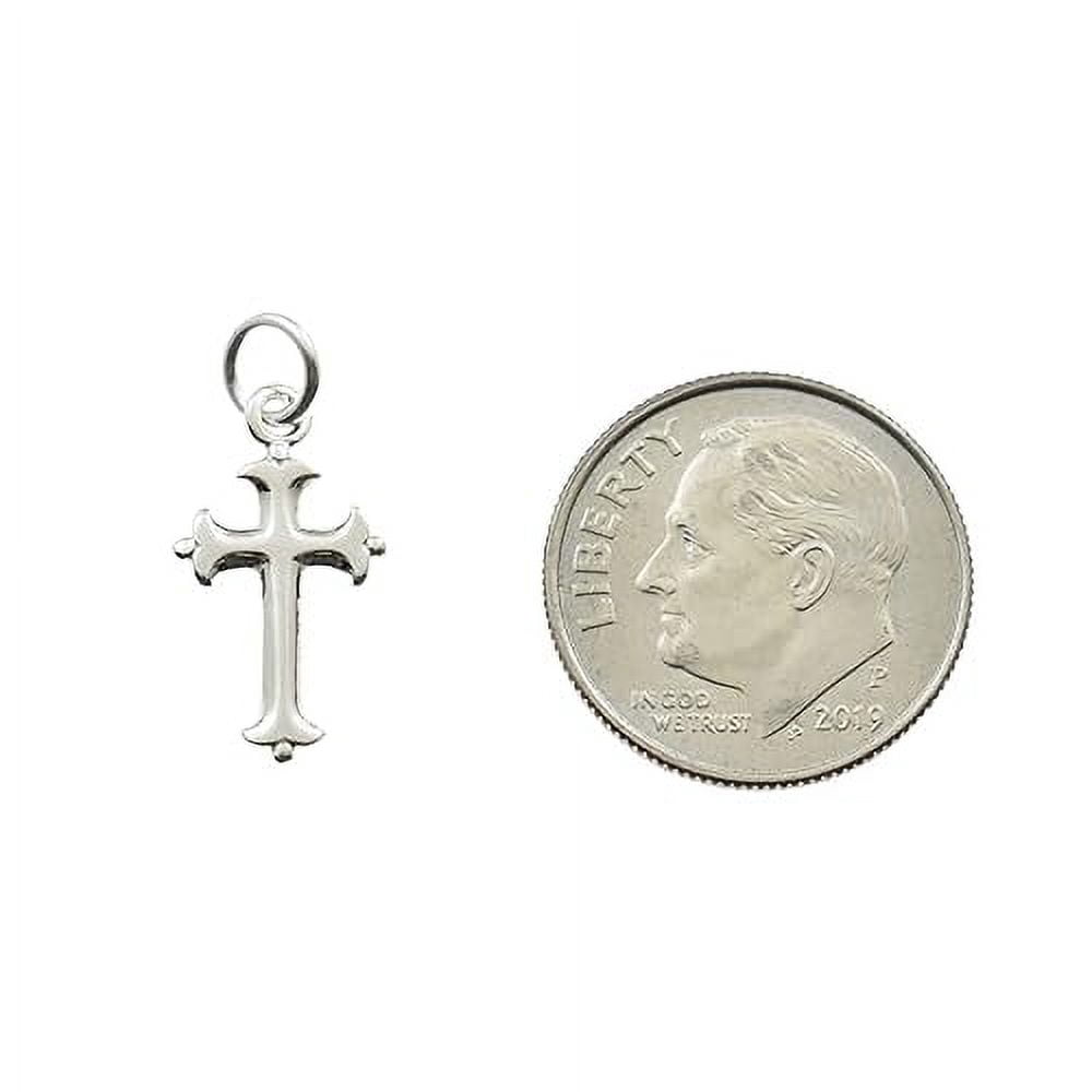 Mom and Three Daughters Cross Necklace, Sterling Silver, 14", Box Chain