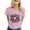 Pink, variant on Women's Fashionable Casual Breast Cancer Round Neck Letter Printed Short Sleeved T Shirt Top 1
