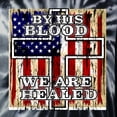 thumbnail image 2 of By His Blood We Are Healed Inspirational/Christian Unisex Graphic Hoodie Sweatshirt, Spiral Black, XX-Large, 2 of 5