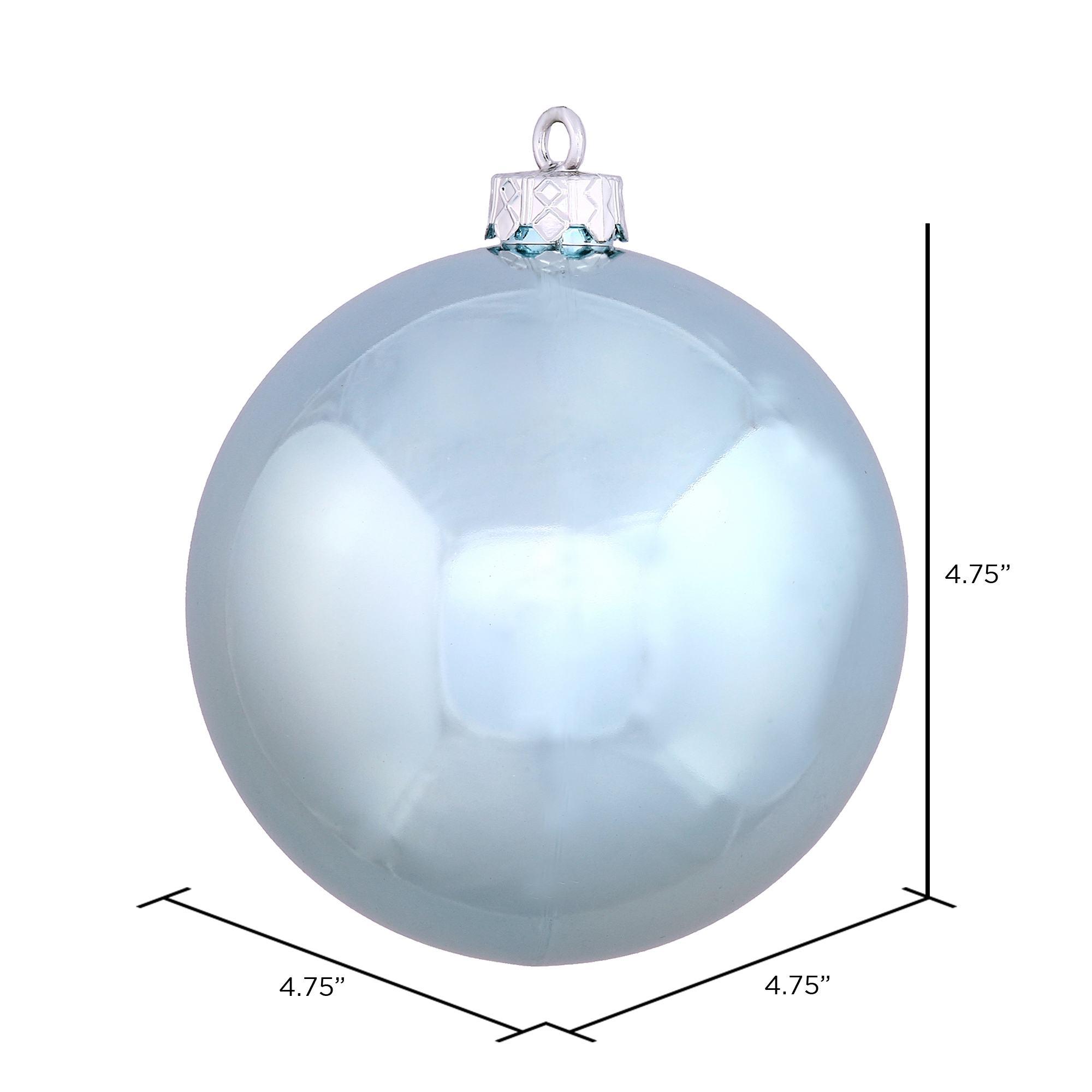 Vickerman 4.75" Baby Blue Shiny Ball Ornament, 4 per Bag