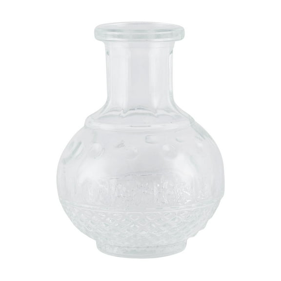 Mainstays 4" Clear Rounded Indoor Embossed Glass Bud Vase