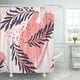 thumbnail image 1 of ABPHQTO Cortina de ducha 160x180 cm con estampado de pinceladas de coral rosa pastel y azul hojas tropicales, 1 of 1