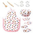 thumbnail image 3 of Juego de hornear para niños con delantal, sombrero , de horno para niños, cocina, juego de simulación, pastel Patrón de pastel-13 piezas perfke Conjunto de delantal y gorro de cocinero para niños, 3 of 8