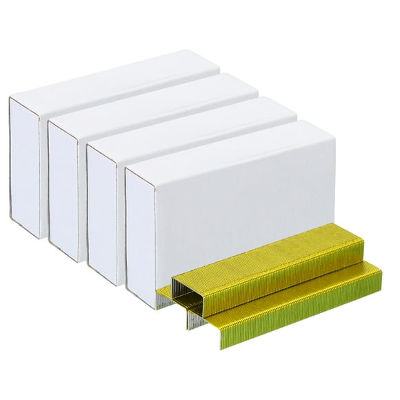 Unique Bargains Staples for Stapler, 4 Pack(1000Pcs Staples Per Pack) 26/6 Standard 1/4 Inch Length Staples Jam Free Yellow