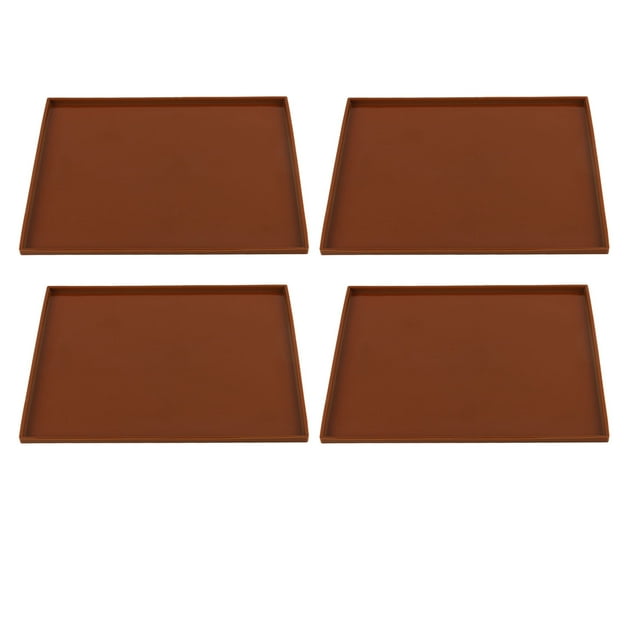 4 alfombrillas deshidratadoras de silicona de grado alimenticio, resistentes a altas temperaturas, evitan que se peguen las bandejas deshidratadoras de frutas con borde para café.