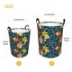 thumbnail image 3 of Balery Blue Floral Cesta de ropa redonda con asas, impermeable, independiente, para ropa, juguetes, dormitorio y familia-Medium, 3 of 6