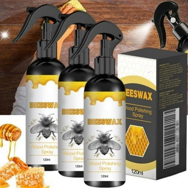 Limpiadores domésticos, cera de abejas molecularizada natural en aerosol de 240 ml, abrillantador de suelos para muebles, impermeabilizante, resistente a arañazos, restauración y cera, cera reparadora