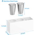 thumbnail image 3 of NIUBEE Hair Tool Organizer Wall Mount, 15-Inch Acrylic Hair Dryer Holder with 2 Stainless Steel Cups, No-Drill Bathroom Hot Tool Organizer for Blow Dryer, Flat Iron and Curling Iron, White, 3 of 7